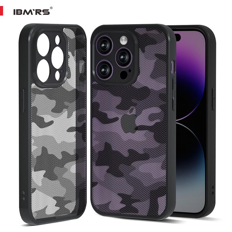 

(Comes with wrist strap)IBMRS for Apple iPhone 14 pro Case 6.1 Inches Soft TPU Frame Transparent Hard camo PC Back Hybrid Cover for iphone14pro(6.1 )