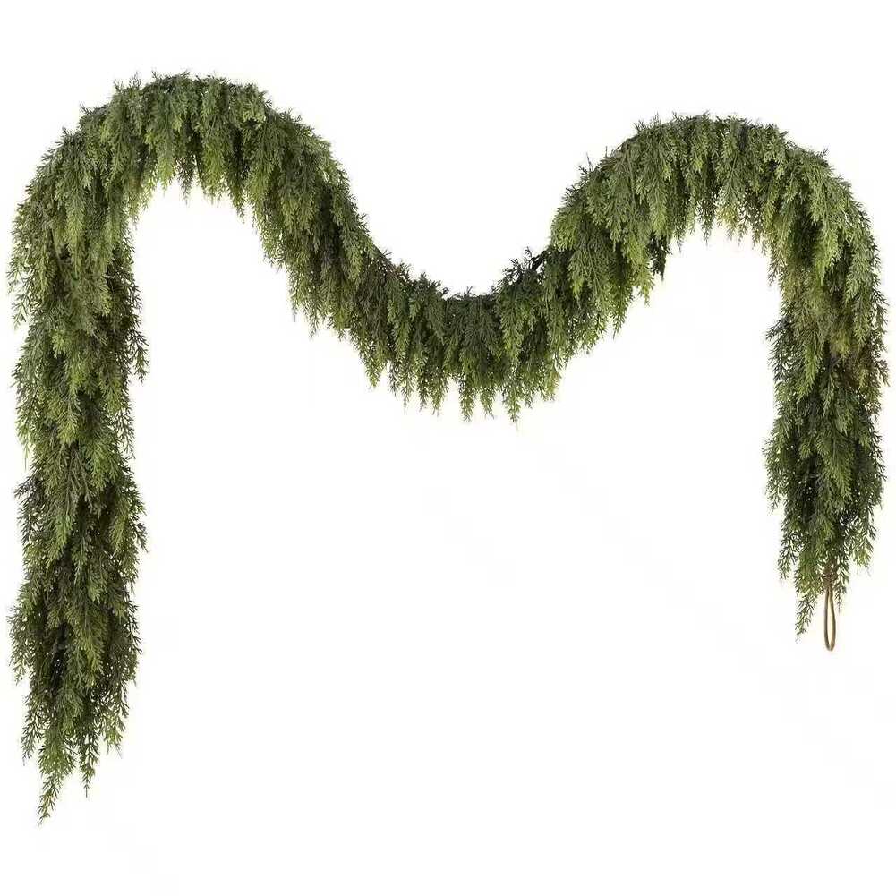 Artificial Cedar Garland for Holiday Decoration Realistic Pine Greenery with Dense Branches Extra Full Garland