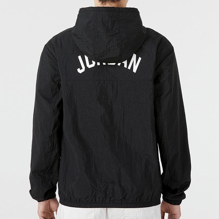 Air Jordan SS22 Solid Color Windproof Long Sleeves Jacket Black Men's DJ0253-010