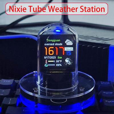 Orologio a Tubi Smart Wifi Glow Orologi a Tubi Fai da Te Stile Cyberpunk Orologio da Tavolo Digitale Display Visivo Modificabile Aggiornamento Automatico