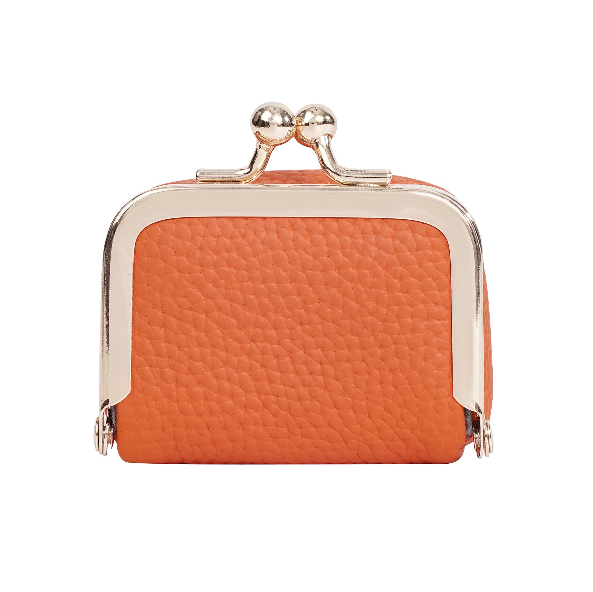 

Женский кошелек для монет и сумка для украшений из натуральной кожи: Маленький мини-держатель для монет, серег, ожерелий оранжевый