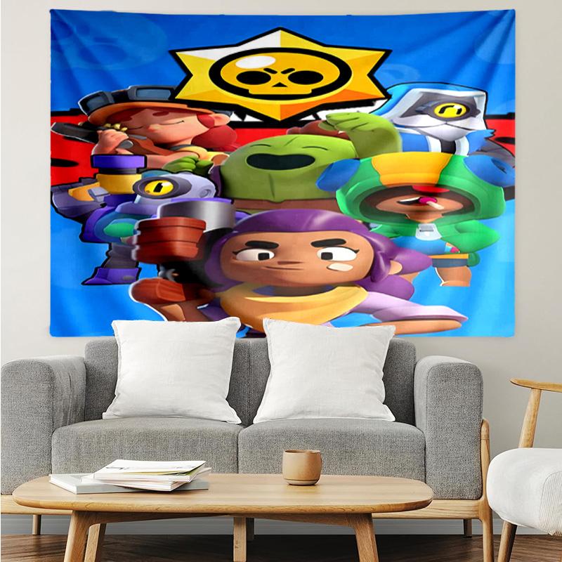 1PC Game Brawl Adventure Heroes K-pop Music Group Tapestry Accessories for Bedroom,Livingroom, Dormitory Room Wall Decor Fan Birthday Gifts