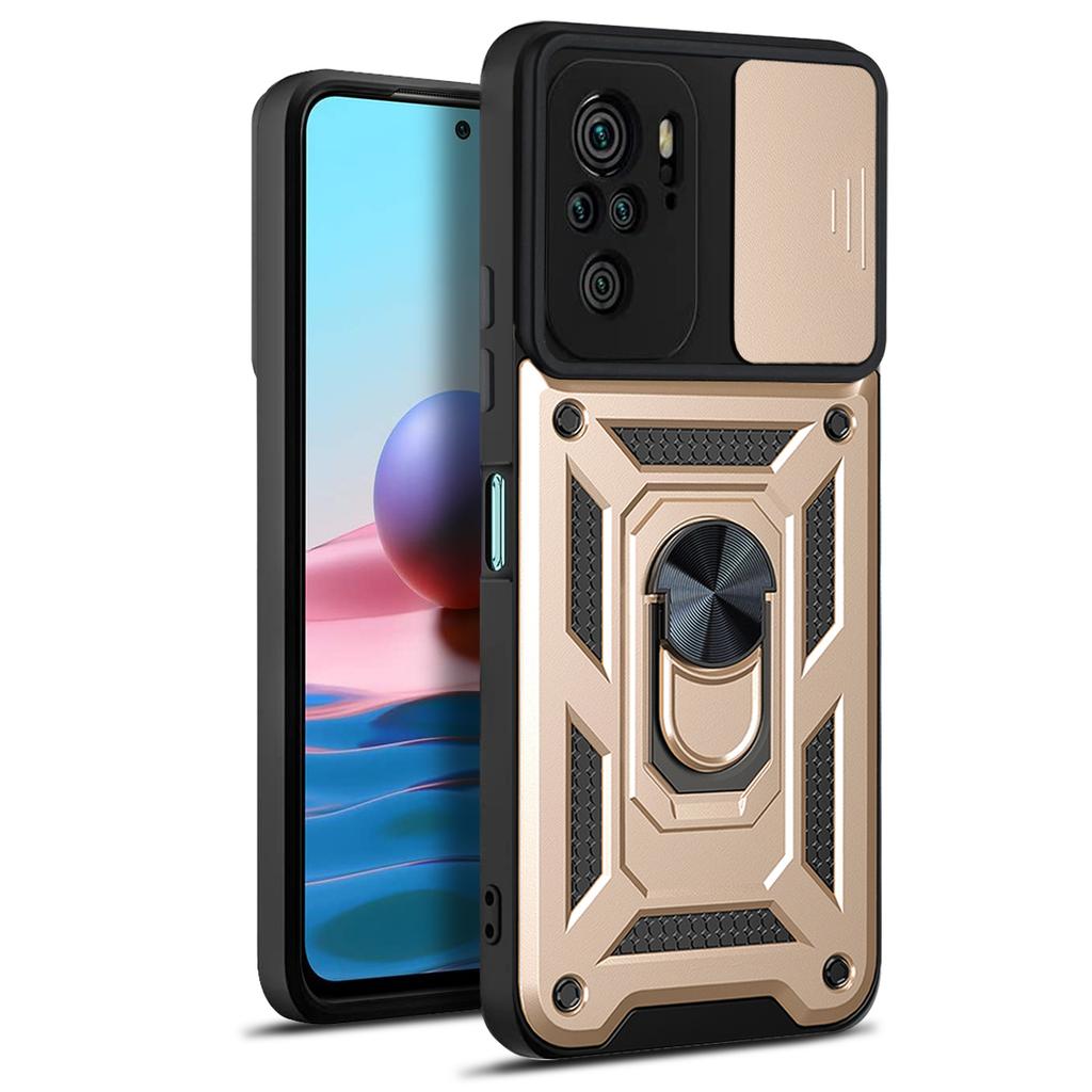 For Xiaomi Redmi Note 10 4G Case Redmi Note 10s 4G Cover Magnetic Ring Holder Armor Phone Case Slide Camera Protect Back Cover