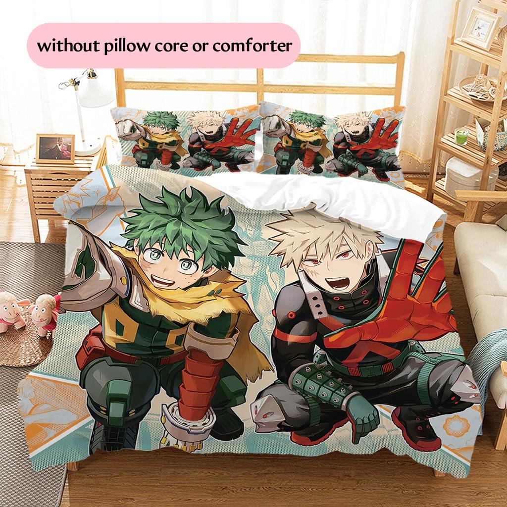 My Hero Academia Deku & Bakugo Bettbezug & Kissenbezüge, MHA Fan Schlafzimmer Bettwäsche, Perfektes Geschenk.chl