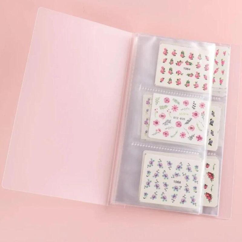 Clear Nail Sticker Storage 20/120 slots Nails Stickers Storage Book Nail Water Decals Holder Orgnizer Manicure Nail Art Tools