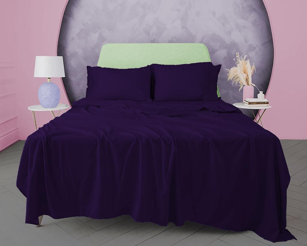 3dílná sada jednobarevných prostěradel ze 100% egyptské bavlny, 600TC - obsahuje 1 prostěradlo a 2 polštáře, různé velikosti a barvy