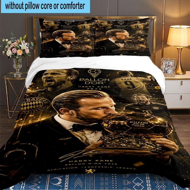 3PCS Football Player Kane Bedding set,Ideal for1pc Duvet Cover And 2pcs Pillowcases Perfect for Christmas gift,Ideal for Bedroom, Dormitory