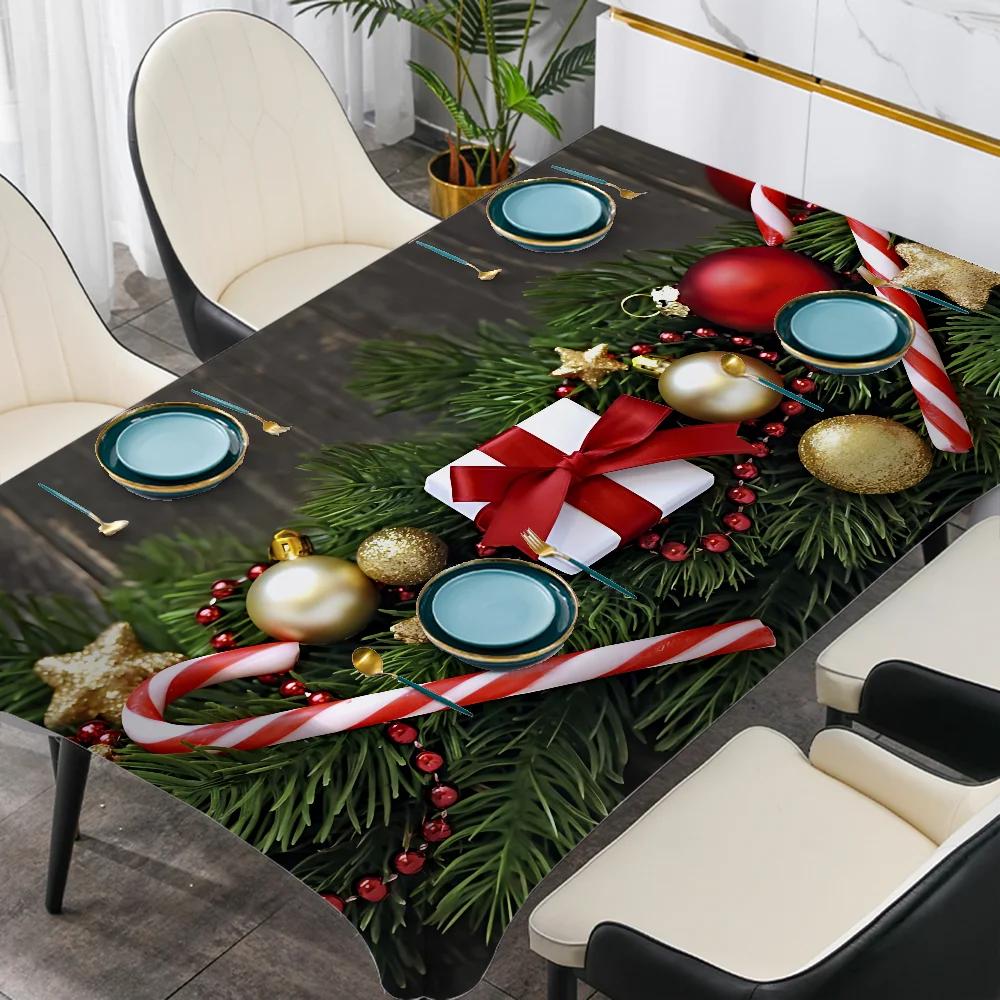 Christmas Theme Table Cloth Tablecloth Kitchen Wedding Holiday Table Decoration Tablecloth Outdoor Picnic Tablecloth