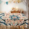 Boho Floral Pattern Rectangle Table Cloth for Table Decor Holiday Party Waterproof Reusable Tablecloth for Table Kitchen Dining