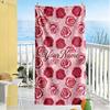 Rose Personalized Name Beach Towel Super Soft Microfiber Quickdry Fabric Perfect for Traveling Yoga Camping and Swimming