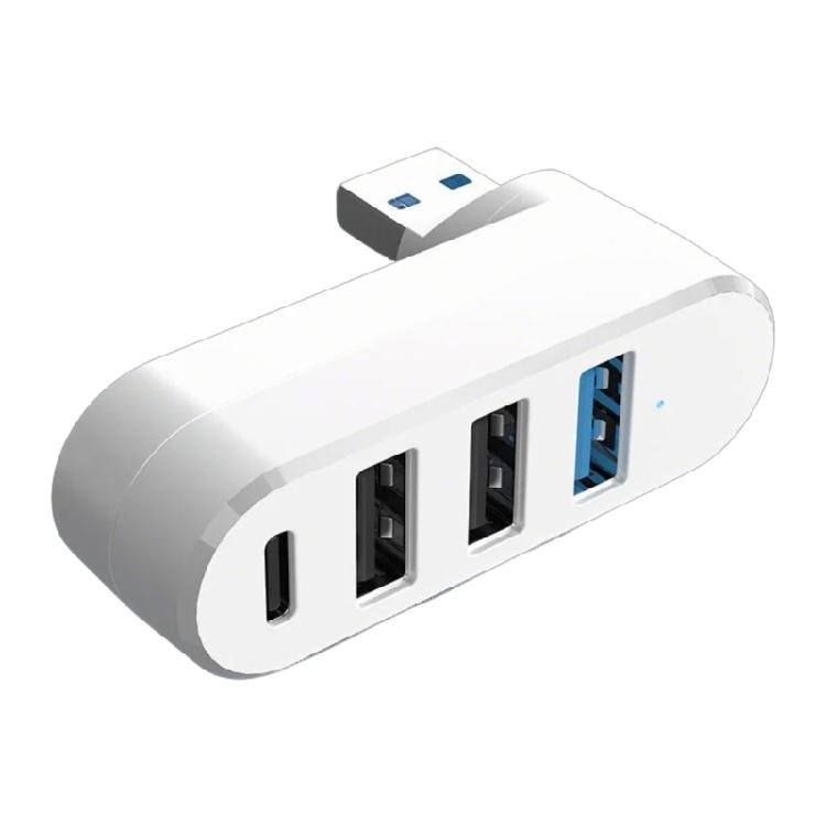 USB 3.0 Хаб на 4 порта USB-хаб USB-разветвитель с 3 портами USB и 1 портом данных USB C с питанием Поворотный на 180 градусов USB-удлинитель