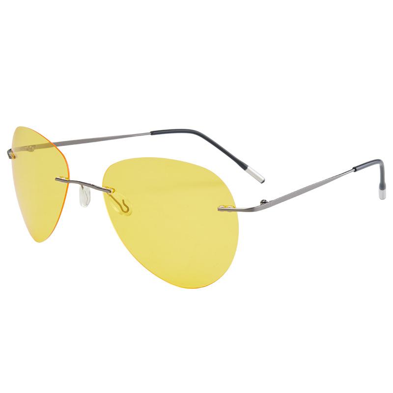 Hd Color Changing Outdoor Sunglasses Frameless Ultra Light Polarized Night Vision Goggles Toad Glasses Driving Uv Protection Sunglasses