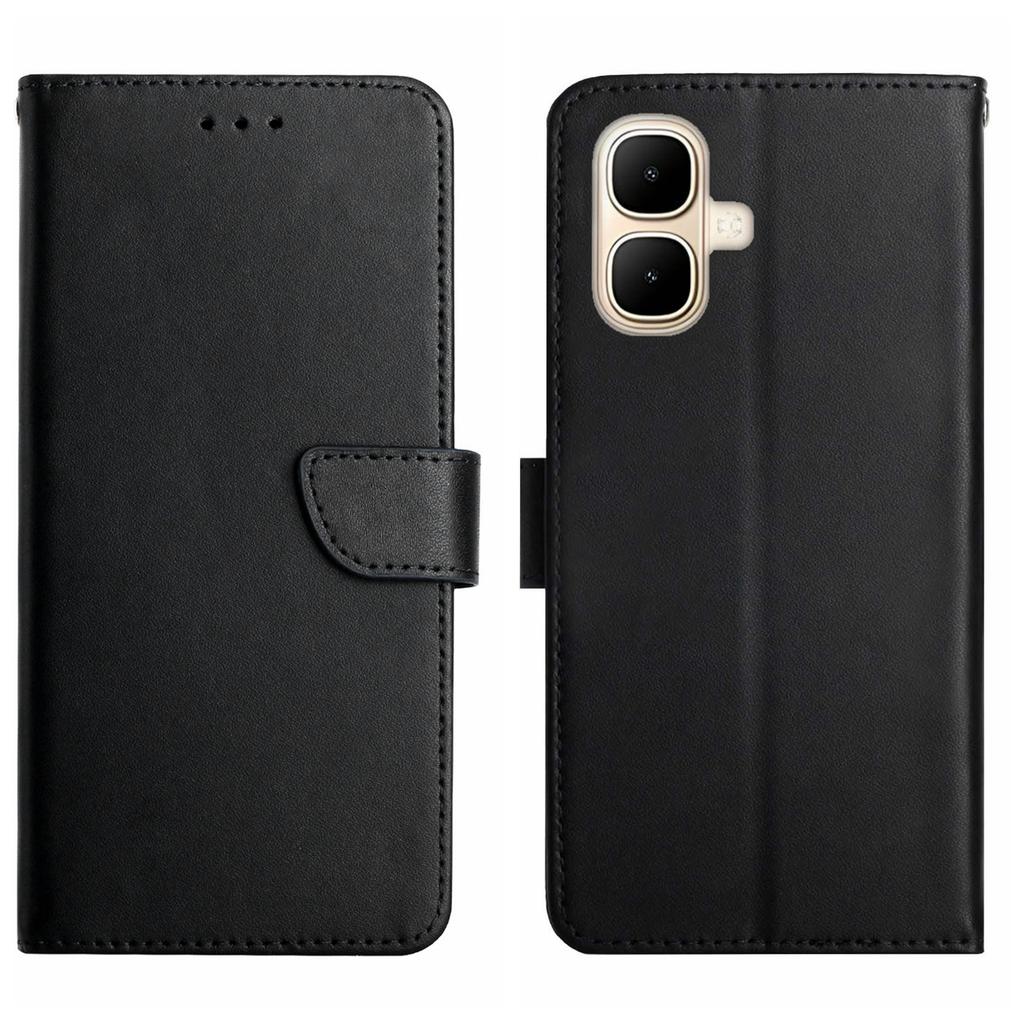 For TECNO Pop 10/Infinix Smart 10 Case Genuine Cow Leather Phone Cover Nappa Texture