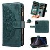Portfel z wytłaczanej skóry Mandala Etui z klapką Do Samsung Galaxy A57 A37 A56 A36 A26 A55 A35 A54 A34 A25 A24 A23 4G 5G