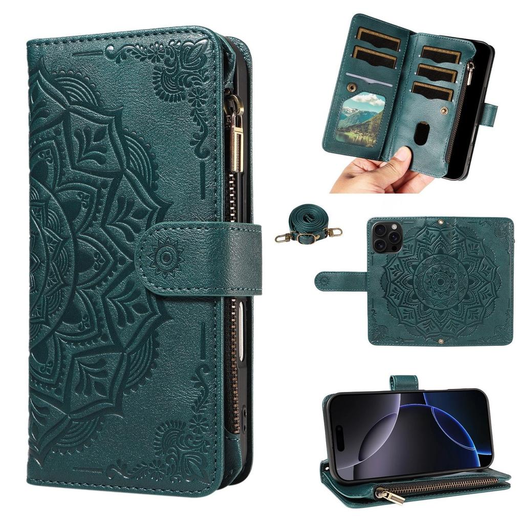 Portfel z wytłaczanej skóry Mandala Etui z klapką Do Samsung Galaxy A57 A37 A56 A36 A26 A55 A35 A54 A34 A25 A24 A23 4G 5G