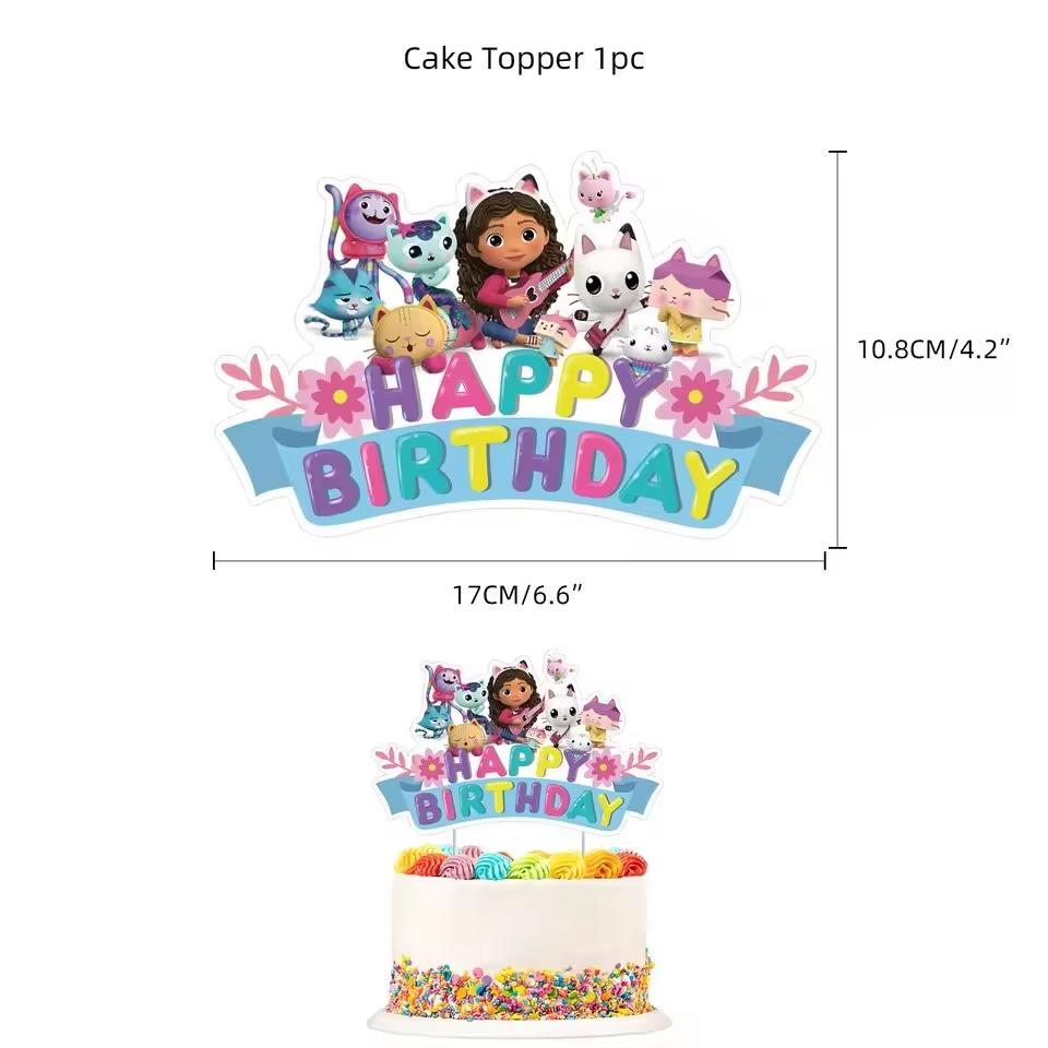 Gabby Dollhouse Birthday Cake Decoration For Kids Favor Cake Toppers Cute Gabby Cats Cupcake Topper For Girls Cake Supplies Gift