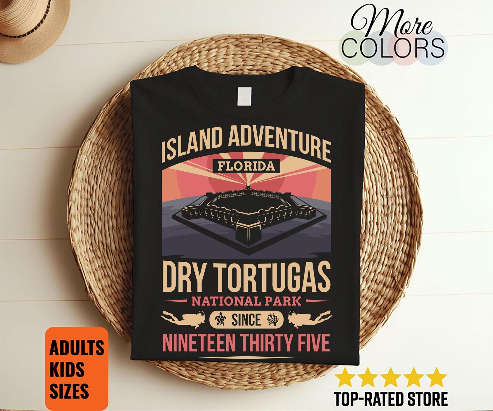 Dry Tortugas Island National Park US Vintage T-Shirt, USA Key West Florida Parks Lover Gifts, Adventure Outdoors, Camping, U.S Backcountry, 100