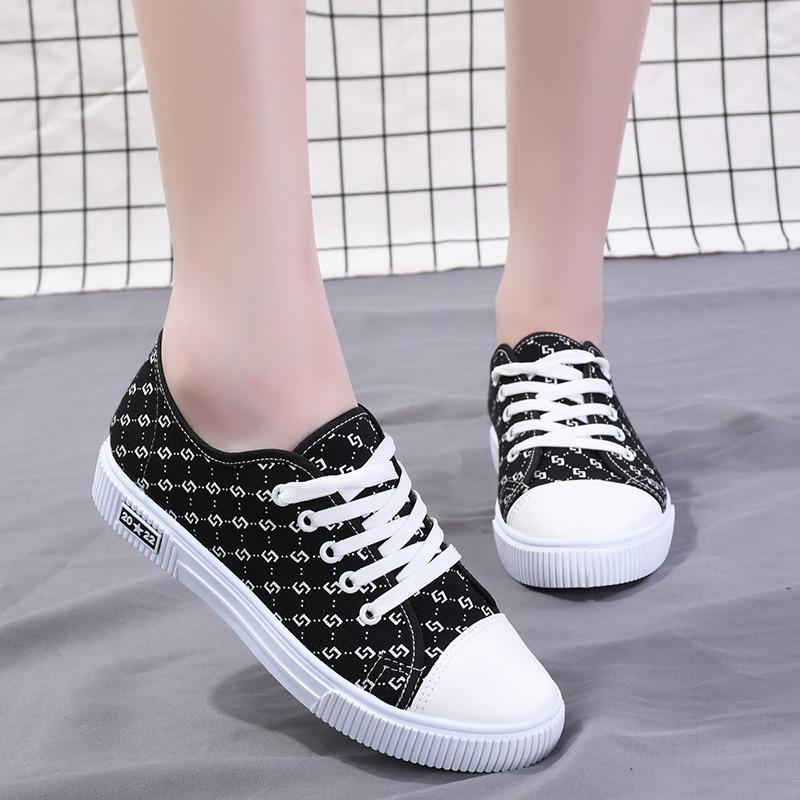 Flat bottom women's canvas shoes spring fashion women's single shoes soft sole soft surface breathable student shoes