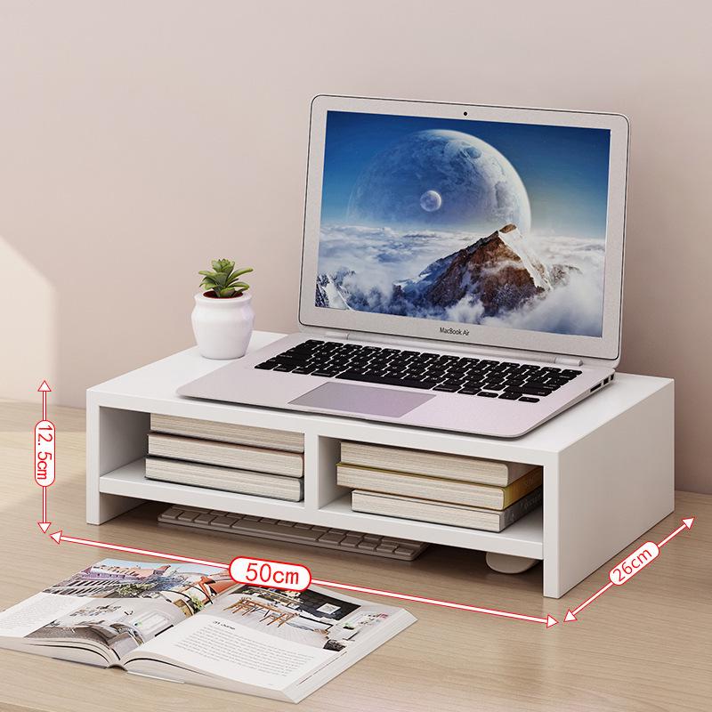 Wooden Laptop Monitor Riser Stand for Office Desk Storage
