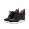 Women's slope heel single shoes spring and autumn inner height increase casual lace-up low-top shoes