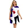 Elegante vestito t-shirt a maniche corte moda vacanza al mare abiti midi donna abbigliamento stampa 3D