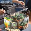 High Quality Transparent Fish Tank Plastic With Lid Fish Breeding Box Square Aquariums Table Decoration