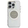 Guess IML Metal Colored Circle Classic Logo MagSafe case for iPhone 16 Pro Max gray