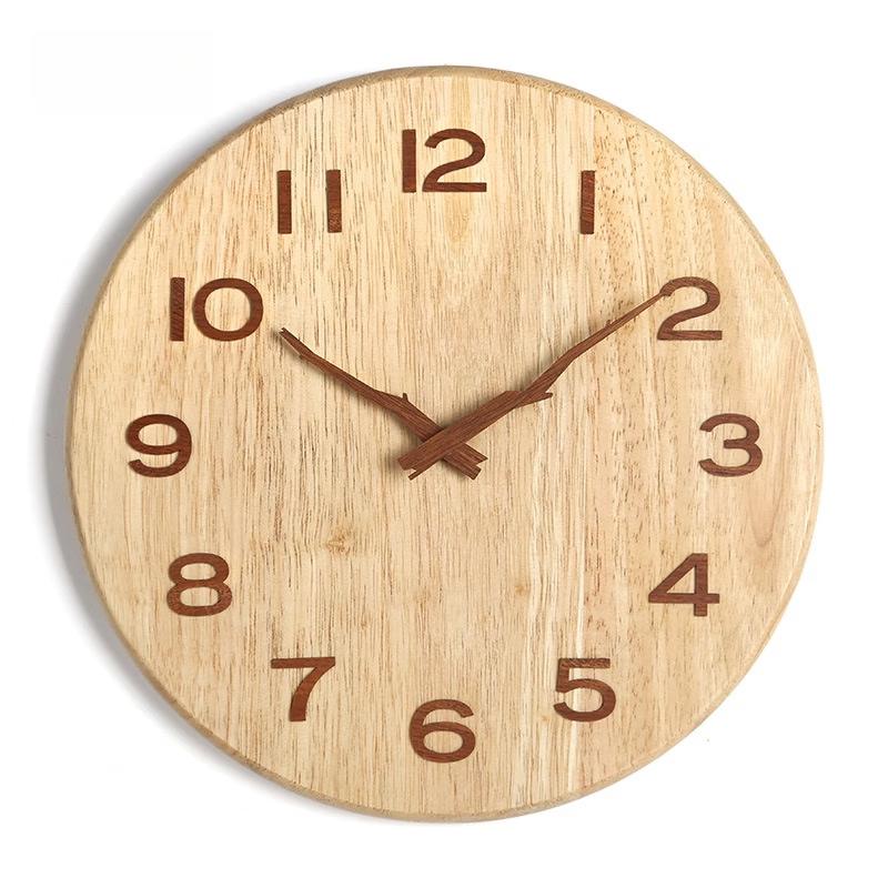 Handun 16-inch Japanese Solid Wood Wall Clock