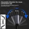 4 IN 1 Car Phone Charger 120W Type C 66W+2.4A Charging Cable with Retractable Cords with Volt Display For IPhone Huawei Samsung