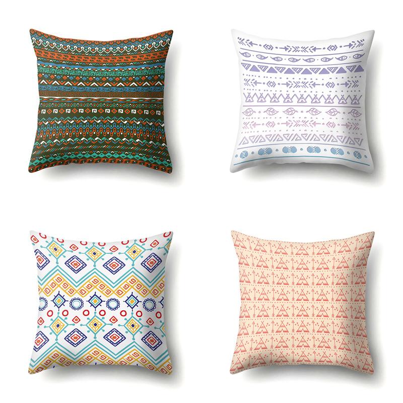 Ethnic Style Colorful Boho Polyester Pillowcase Car Decoration Home Printed Waist Pillowcase