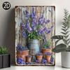 Vintage Lavender Barrel Metal Wall Sign Home Decor