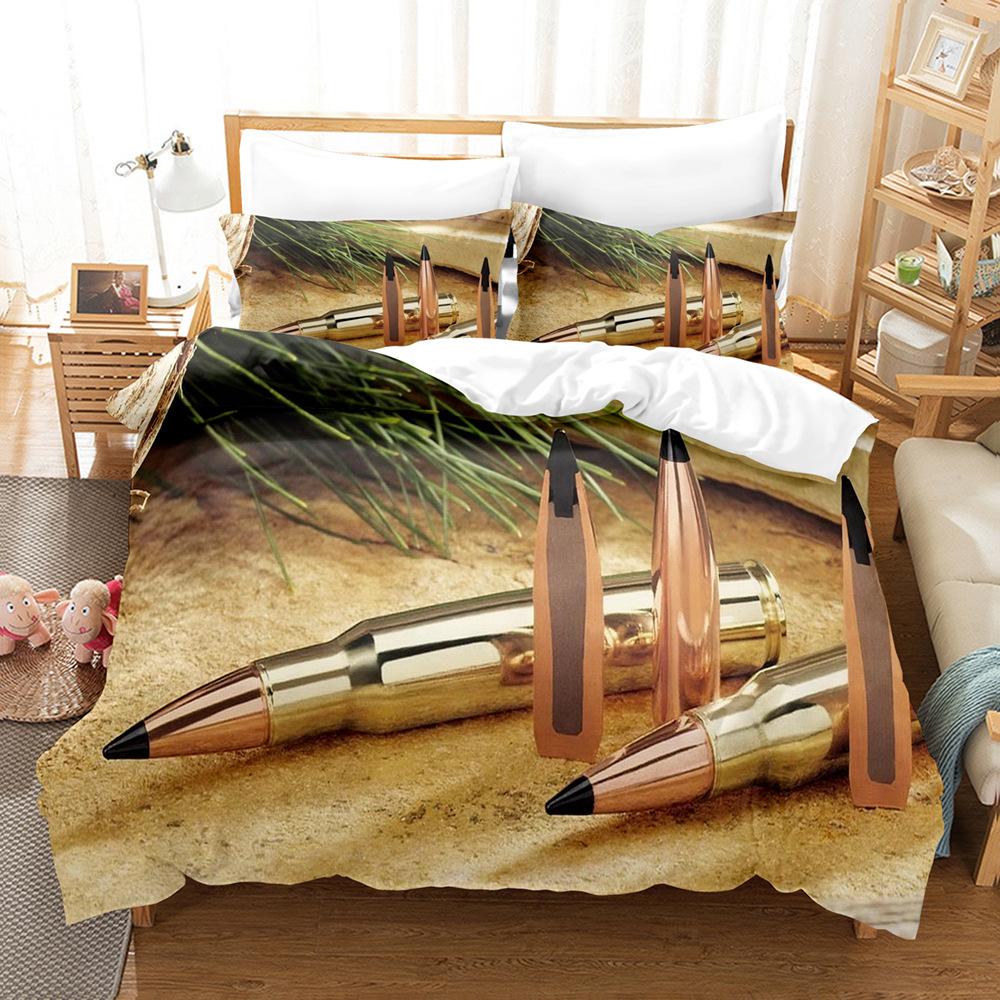 3D digital printing pattern sanded bedding three-piece set quilt cover pillowcase home set