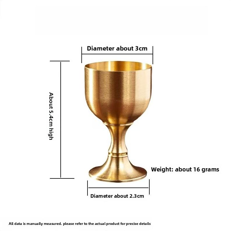 Brass Water Supply Cup God of Wealth Wine Supply Utensil Household Table Offering Bodhisattva Buddha Hall Offering Cup