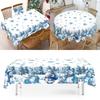 Blue Santa Claus Snowman Christmas Tablecloth Winter Wonderland Table Cover Christmas Decorations for Home 2026 Navidad Gifts