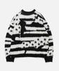 VASTIC Flag Brush Knit_Black/White