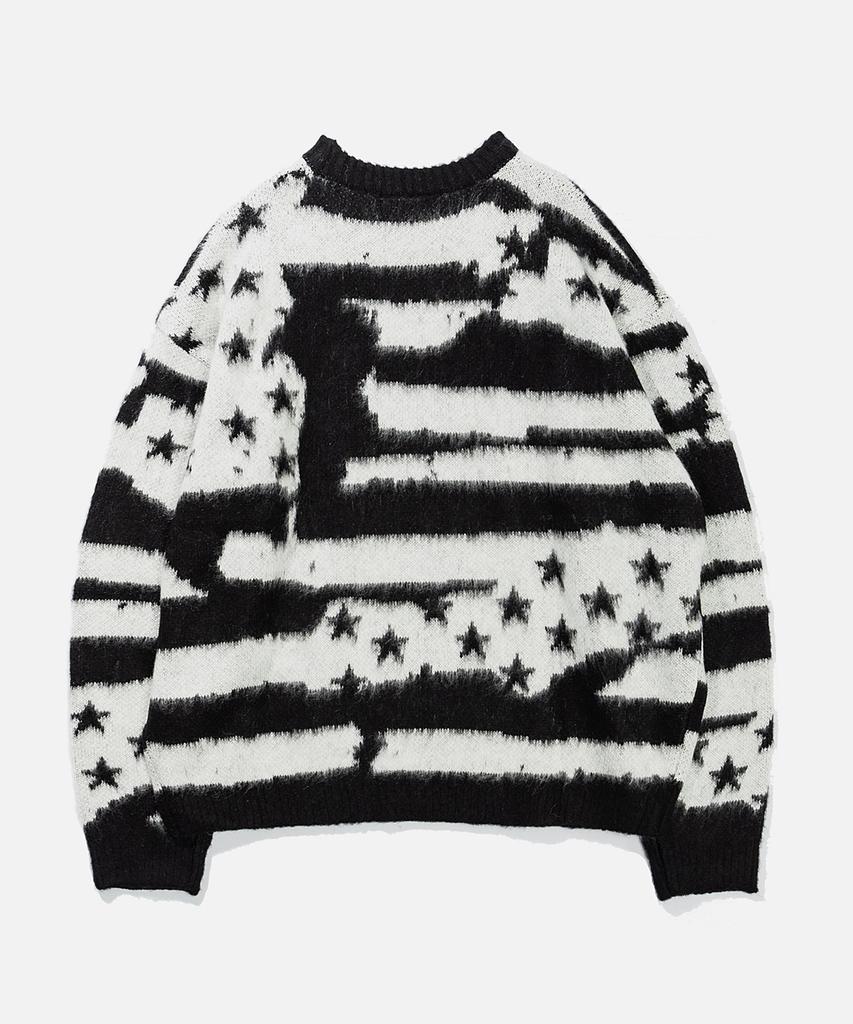 VASTIC Flag Brush Knit_Black/White