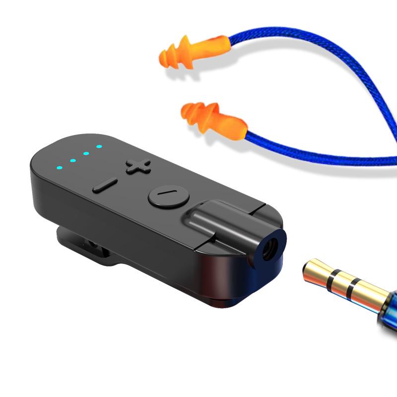 Universal Clip-On Bluetooth Headphone Receiver with Extended Battery, High-Quality Sound, Noise Reduction, and HD Calls