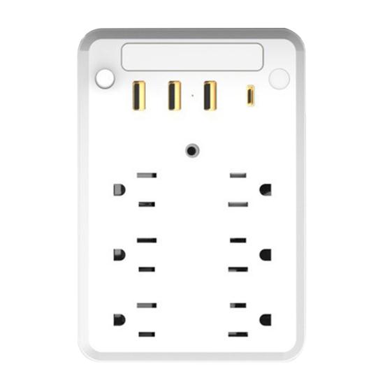 Nástěnný prodlužovací kabel s poličkou Univerzální prostorově úsporný nabíjecí rozbočovač Přepěťová ochrana Prodlužovací kabel s USB porty Nástěnná zásuvka