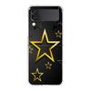 Phone Cover For Samsung Galaxy Z Flip 7 6 5 4 Case Transparent For Samsung Z Flip 3 Hard PC Bag Silver Five-Pointed Star Pattern
