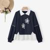 ZANZEA Women Casual Splice Collar Loose Floral Print Spring Autumn Long Sleeve Blouse