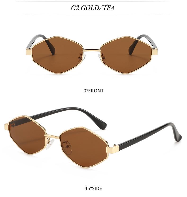 High-End Cross-Border Diamond Metal Sunglasses - Trendy Runway Style with UV Protection