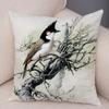 Birds And Flowers Double-sided Printed Pillow Cover Short Plush Suitable Living Rooms Bedrooms Sofas Throw Cushion Cover