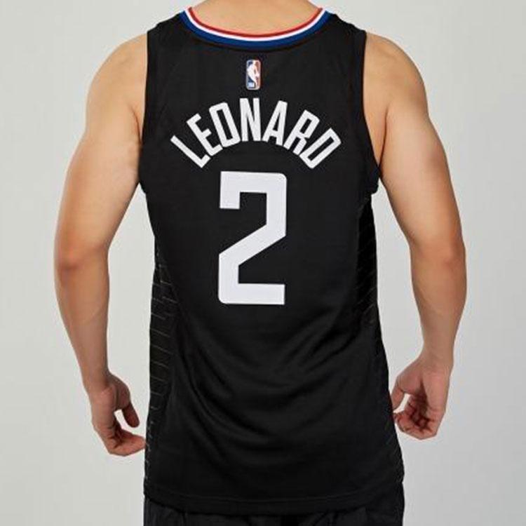 Air Jordan NBA Basketball Sports Jersey SW Fan Edition 20-21 Season Los Angeles Clippers Leonard 2 Black Men's CV9480-011