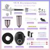 Gyfent Airbrush Kit with Air Compressor, 52PSI Portable Air Brush Kit with 3 Quick-Release Nozzle Sets(0.2/0.3/0.5mm) & 3 Cups Dual-Action Gravity