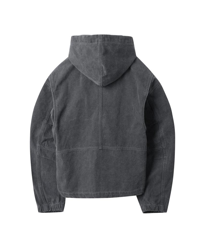 Customellow Gray Cotton Dyed Hood Jacket_Cwuam25383Gyd