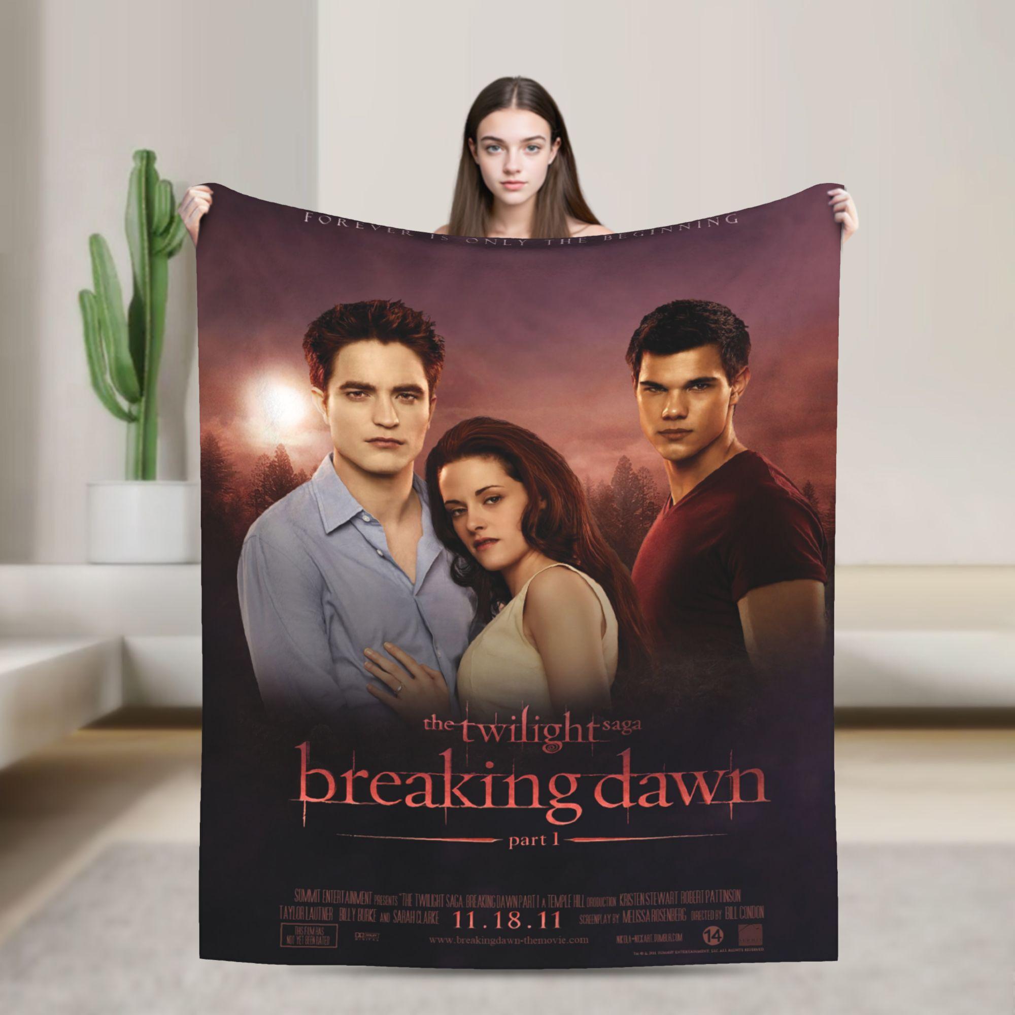 Edward Bella Jacob Black Blankets The Twilight Saga Breaking Dawn Movie Fleece Awesome Warm Throw Blanket for Home Summer, 75X95CM
