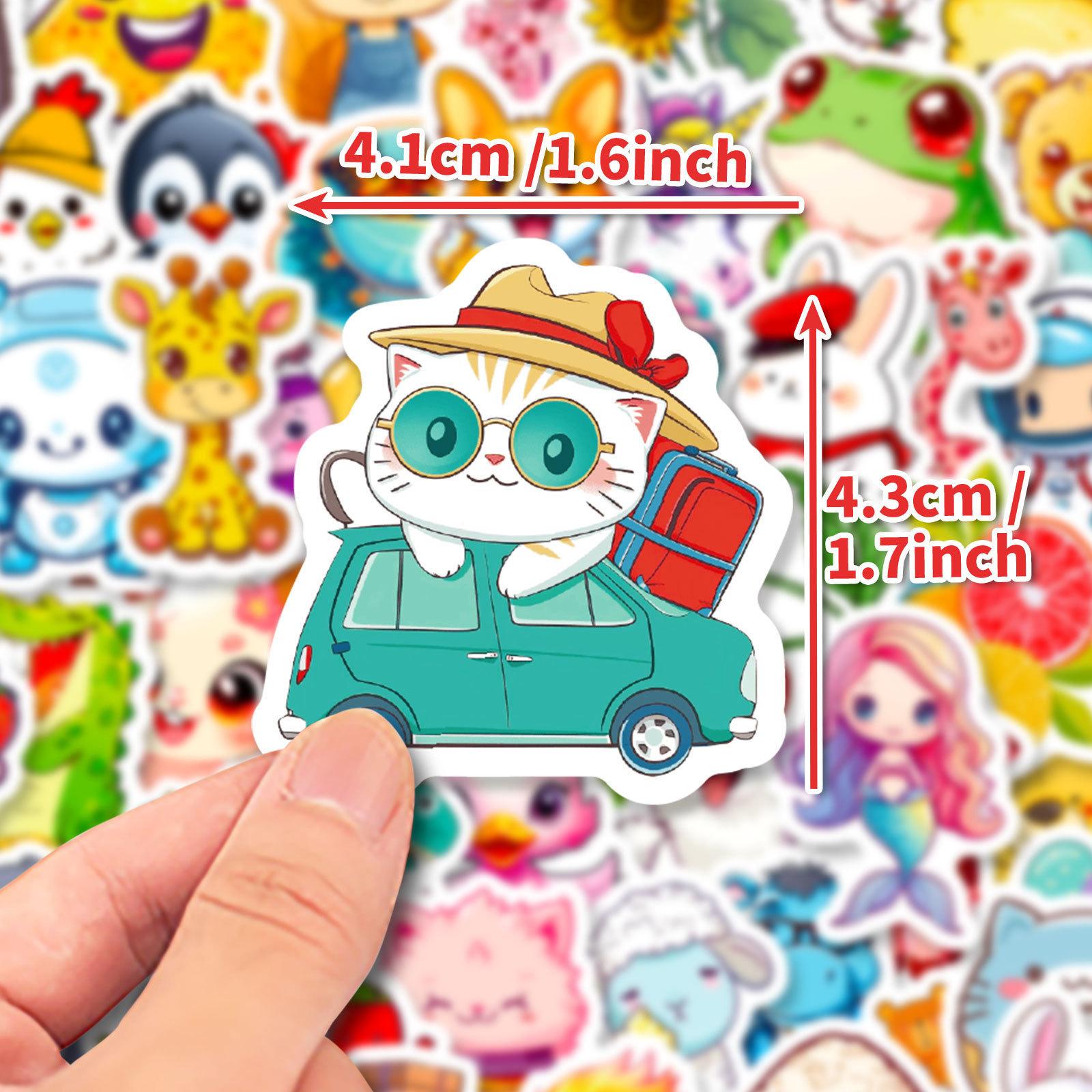 

100 Compact Size 4Cm Animal Food Compact Fresh Cartoon Graffiti Decals Diy Suitcase Mobile Phone Case Stickers