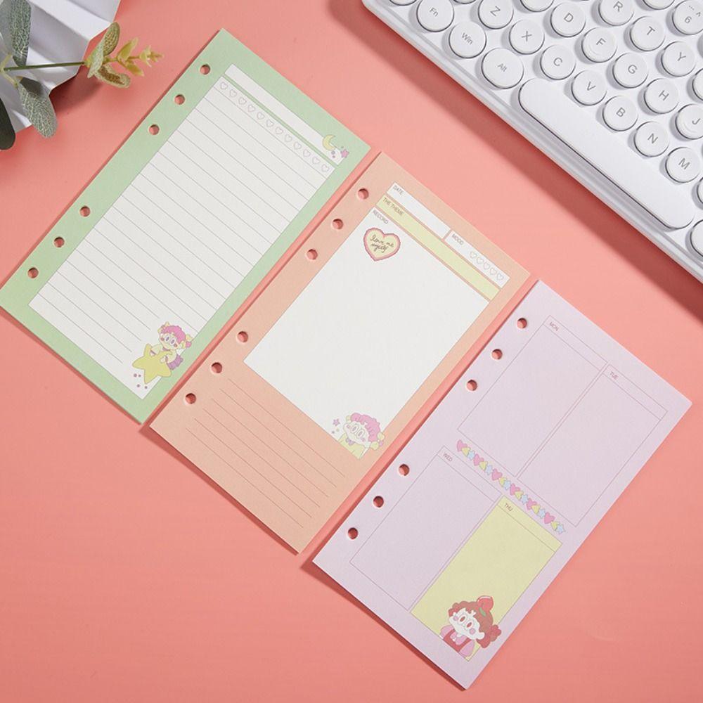 80 Sheets Loose Leaf Paper Refill A6 Notebook Refill Kawaii Binder Inside Page Students