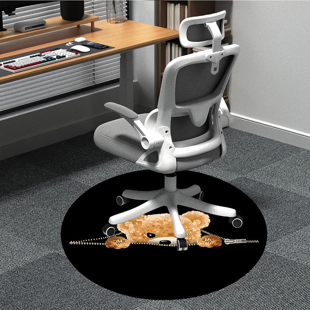 

1pc Teddy Bear Carpet for Office Non-Slip, Round Carpet, Soft & Comfortable, Carpet for Office, Lightweight Round Floor Mat 80cm