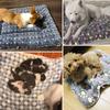 For Pet Sleeping Mat Dog Bed Cat Bed Soft Hair Thickened Blanket Pad Fleece Home Washable Warm Bear Pattern Blanket Pet Supplies